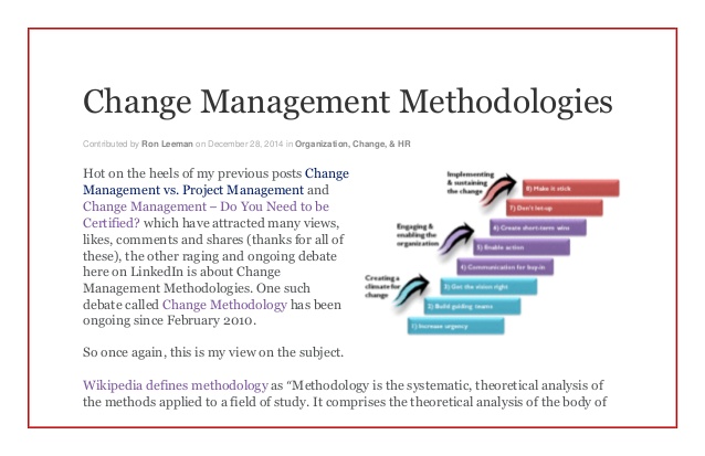 change management methodologies adkar